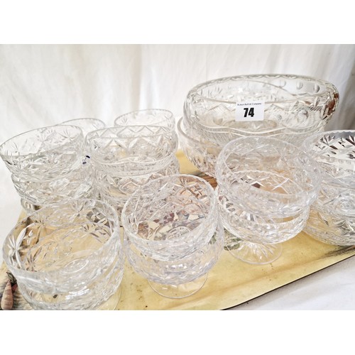 74 - Qty of cut glass bowls, fruit dishes etc