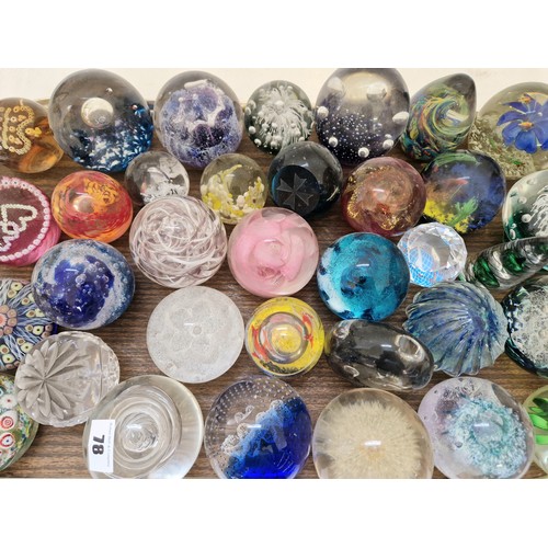 78 - Collection of glass paperweights incl. millefiori, dumps etc