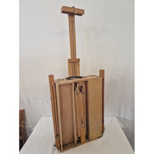 156 - Artists easel and equipment box set