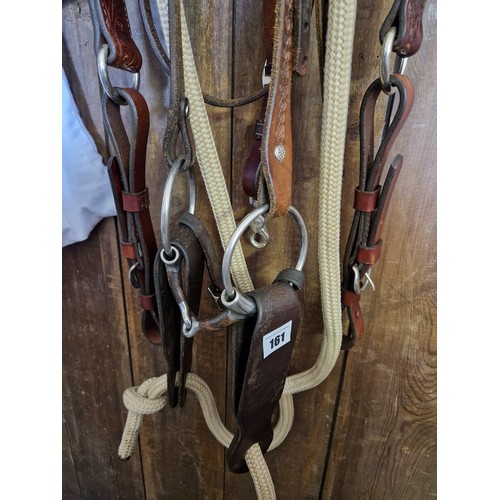 161 - Horse rope and Western style leather bridle