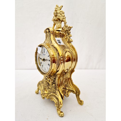 179 - Reproduction quartz gilt metal empire clock