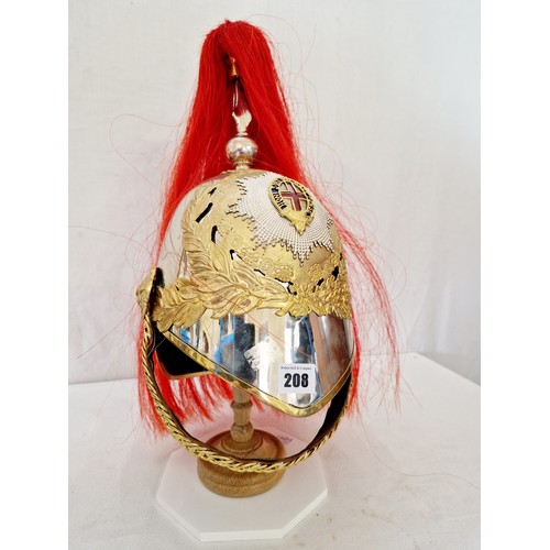 208 - Blues and Royals officer's helmet on stand