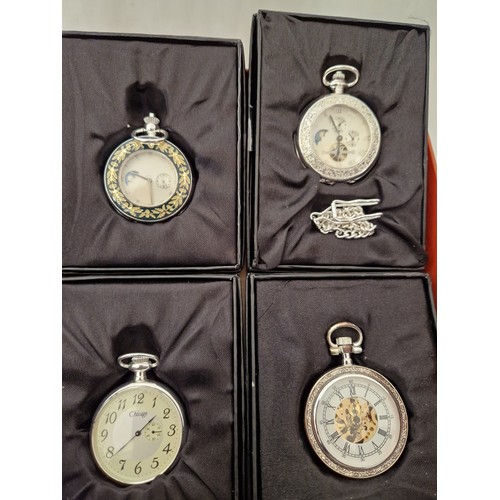 219 - Collection of eight modern decorative pocket watches