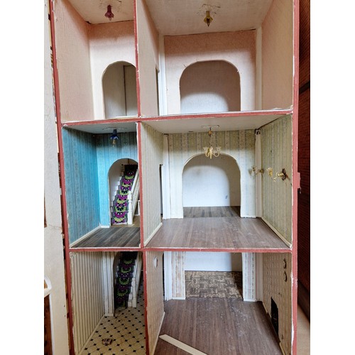 269 - Vintage three storey wooden dolls house