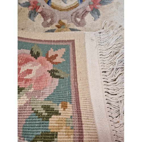 288 - Chinese woollen floral rectangular rug approx. 163cm x 80cm