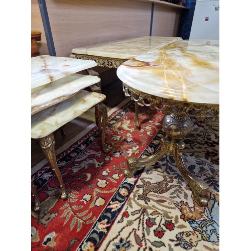 318 - Various Onyx and gilt metal occasional tables