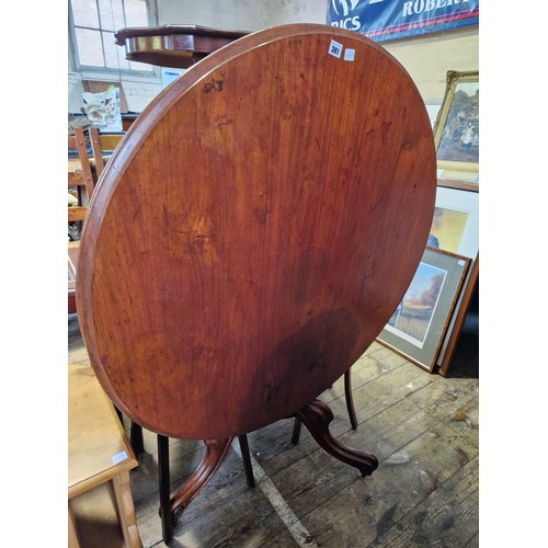 381 - Victorian mahogany circular tilt-top occasional table with turned support to three legs