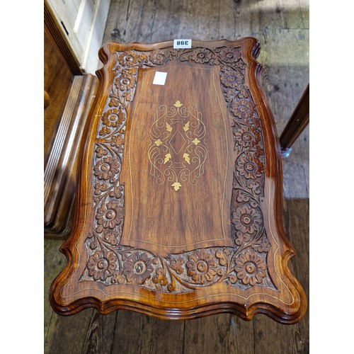 398 - Reproduction mahogany rectangular occasional table with cloisonné top