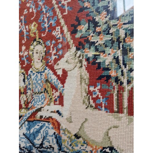 417 - Early 20th century tapestry fire screen