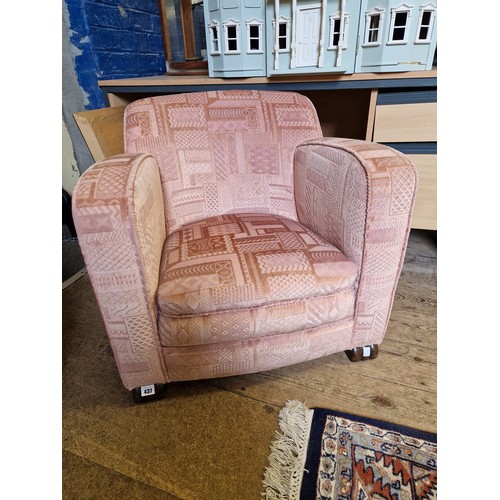 437 - Art Deco upholstered armchair