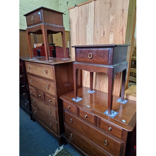 442 - Stag Minstrel Brown 5-piece bedroom suite comprising double wardrobe, pair of bedside tables, chest ... 