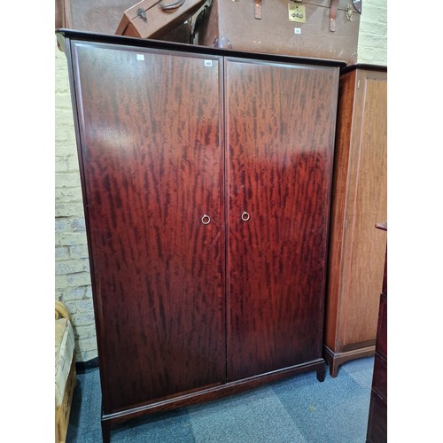 443 - Stag Minstrel 4-piece bedroom suite comprising double wardrobe, chest of 2 over 3 over 2 drawers, be... 