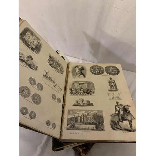 10 - Old England Pictorial Museum in two volumes by Knight, some water damage and loose boards, plus a bi... 