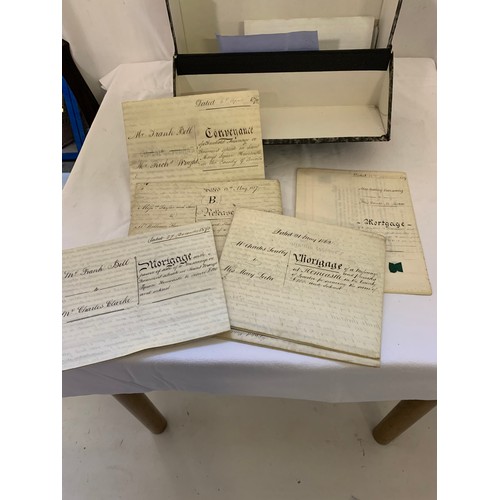 25 - Quantity of historic legal documents, many on velum including conveyances, mortgage deeds, abstract ... 