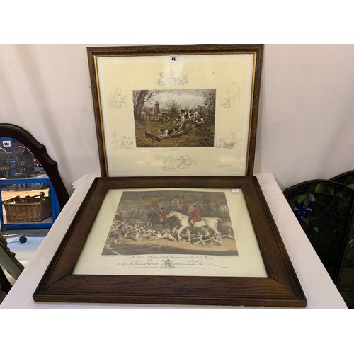 45 - Two framed hunting prints, The Brocklesby and Every Dog has his Day