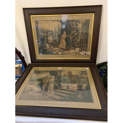 47 - Two vintage GB WWI homecoming prints approx. 59cm x 39cm