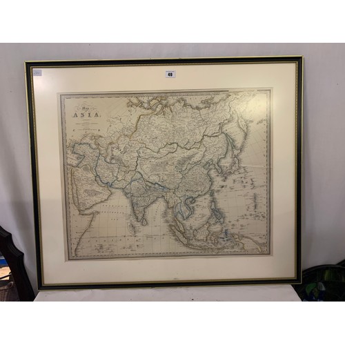 49 - Coloured map of Asia published by J S Wild approx. 66cm x 54cm