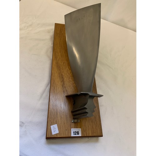 126 - Engineered mounted engine fan blade inscribed 28491
