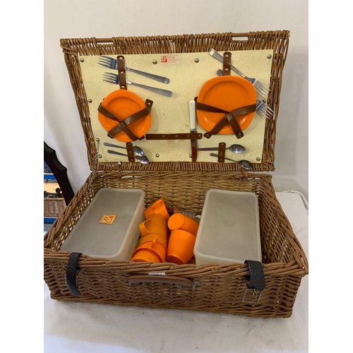 161 - Optima vintage picnic hamper and contents