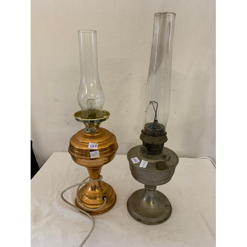 156B - Aladdin oil lamp and electrified copper oil lamp