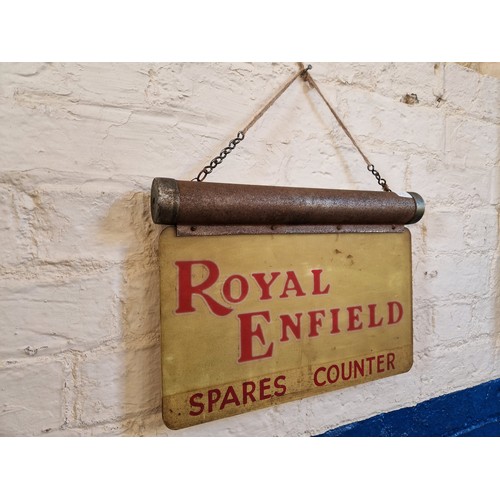 167 - Vintage Royal Enfield spares counter, illuminated sign approx. 39cm x 28cm