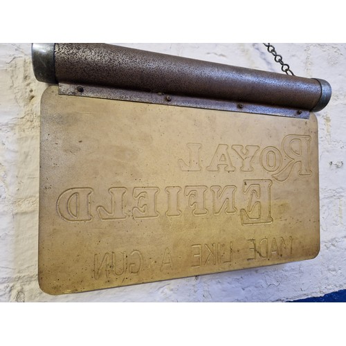 167 - Vintage Royal Enfield spares counter, illuminated sign approx. 39cm x 28cm