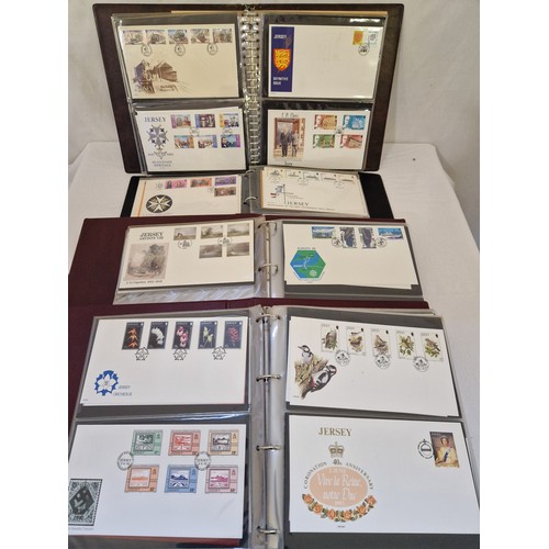 22 - Four albums containing approx. 177 Jersey Royal Mint First Day covers 1980 and 1990s