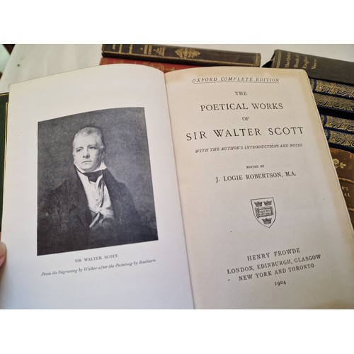 26 - Various volumes incl. 10 calf bound predominantly poetical works Rossetti, Browning, Scott etc