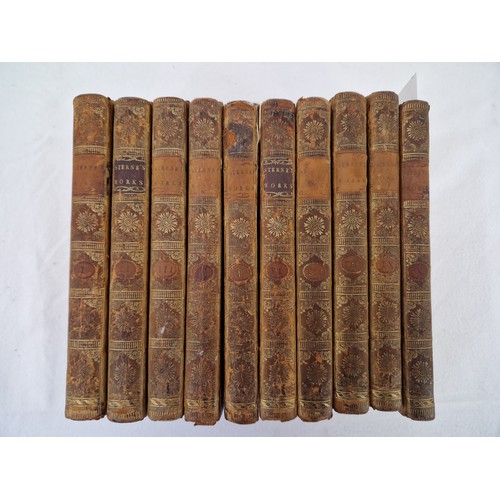 27 - Sterne's Poetical Works in 10 calf bound volumes, 1783