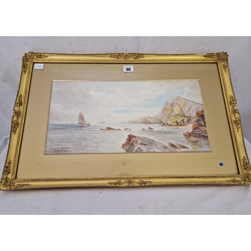 36 - 19th century watercolour, Lantern Hill, Ilfracombe signed Thomas Sidney lower left, approx. 44cm x 2... 