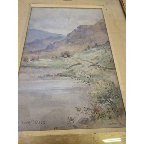 39 - 19th century watercolour on Haweswater, signed C. Dixon lower right, approx. 23cm x 36cm