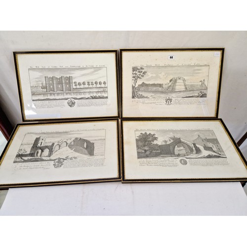 44 - Four Samuel Buck historical black and white prints Lincoln, Crowland and Torksey