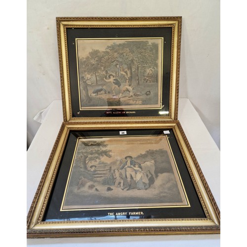 49 - Two Victorian prints of engravings by E Scott after G Morland; 'Boys Robbing an Orchard' and 'The An... 