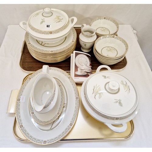 62 - Qty of Royal Doulton While Nile dinnerware, including covered tureens, plates, bowls etc