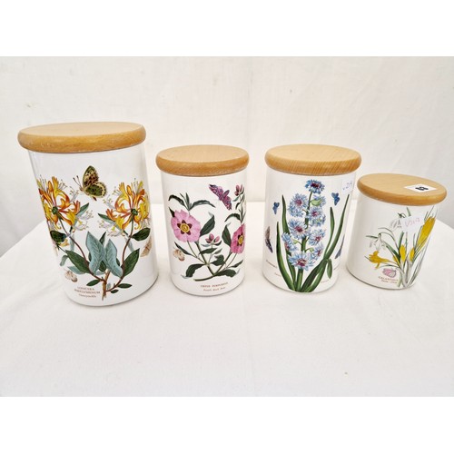 63 - Four various Portmeirion Botanical Garden kitchen jars