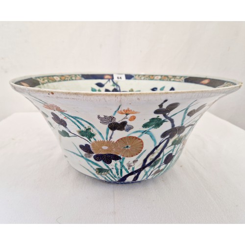 64 - Large Imari bowl approx. 37cm diameter, with chip and damage repair