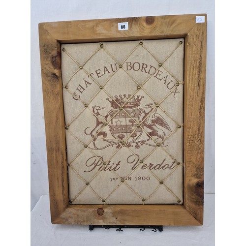 86 - Chateau Bordeaux modern cloth pin board