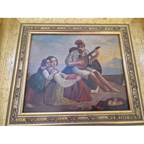 21 - Three prints and paintings incl. oil on canvas by H Harris of a seated female rider; reproduction oi... 