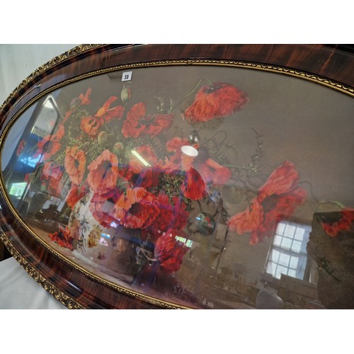 23 - Large print of pastel poppy still life in ornate frame