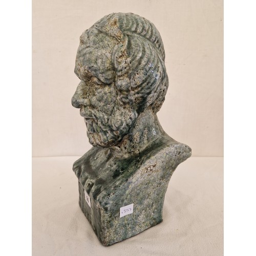 51 - Glazed terracotta bust of a Greek philosopher