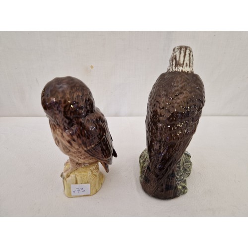 52 - Two Scotch Whisky gloss ceramic decanters, a Royal Doulton Tawny Owl and Beswick Osprey