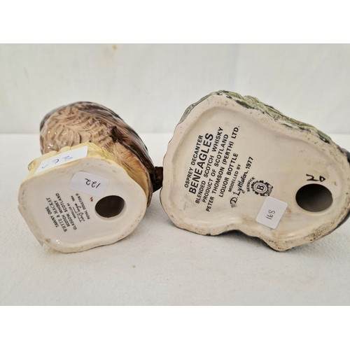52 - Two Scotch Whisky gloss ceramic decanters, a Royal Doulton Tawny Owl and Beswick Osprey