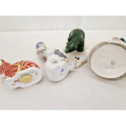 54 - Collection of 4 figurines comprising, Jade World Polar Bear; Royal Crown Derby Ginger Kitten paperwe... 