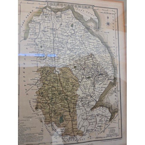 18 - Four various coloured maps of Lincolnshire and Boston
