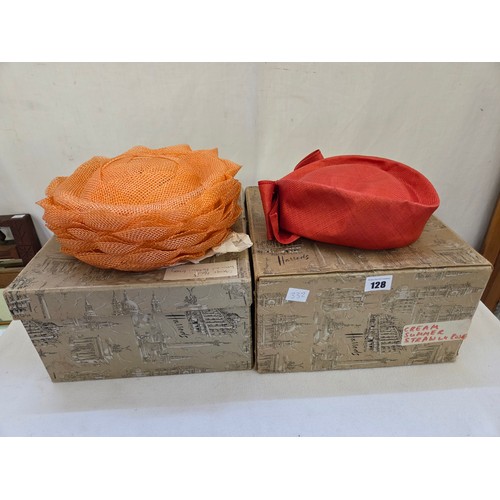 128 - Two ladies vintage hats incl. Trikki by Edda Wallis in Harrods retail boxes