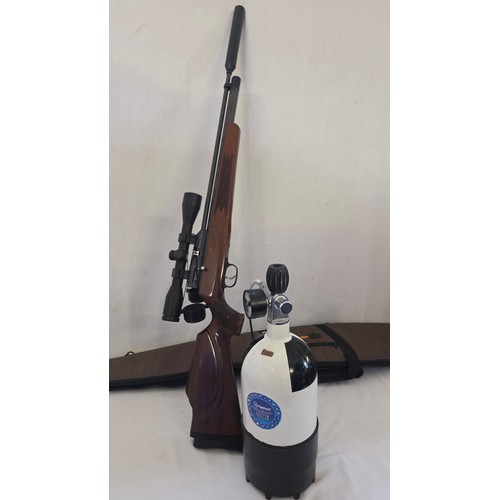 137 - Brocock Concept Super 6 2.2 air rifle with AGS 4x40 scope, carrying case and gas canister