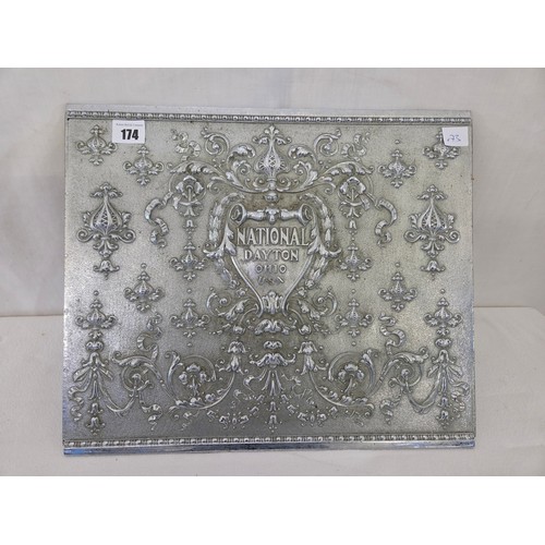 174 - National Dayton Ohio USA vintage cast till plate