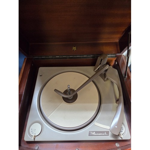 Vintage mahogany cased Pye black box transistor record player with ...