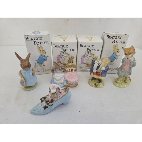60 - Collection of 5 Beswick 1950s Beatrix Potter figurines; Tommy Brock, Foxy Whiskered Gentleman, Hunca... 