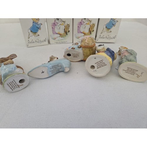 60 - Collection of 5 Beswick 1950s Beatrix Potter figurines; Tommy Brock, Foxy Whiskered Gentleman, Hunca... 